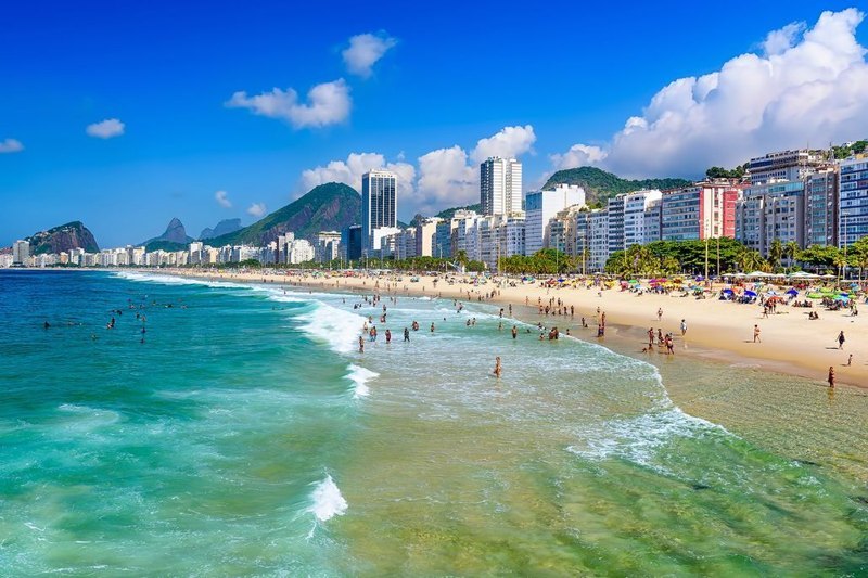 Playa y paisaje de Copacabana, Río de Janeiro